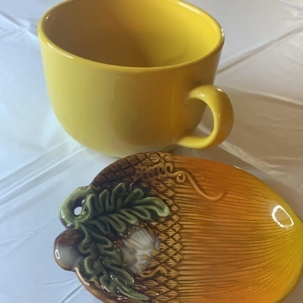 Coffee cup and decorative plate